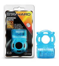 Cargar imagen en el visor de la galería, Stay Hard Reusable 5 Function Vibrating Cock Ring Recargable - Blue