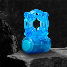 Cargar imagen en el visor de la galería, Stay Hard Reusable 5 Function Vibrating Cock Ring Recargable - Blue